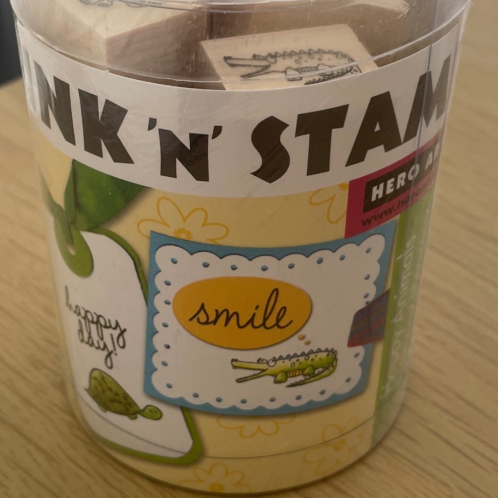 BRAND NEW Paper Source Happy Animals Rubber Stamp Set